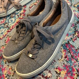 Frye Ivy Low Lace Sneakers wool‎ grey 9